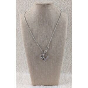 Baseball Heart Infinity Pendant Necklace – Silver Tone – Sports Lover Jewelry...